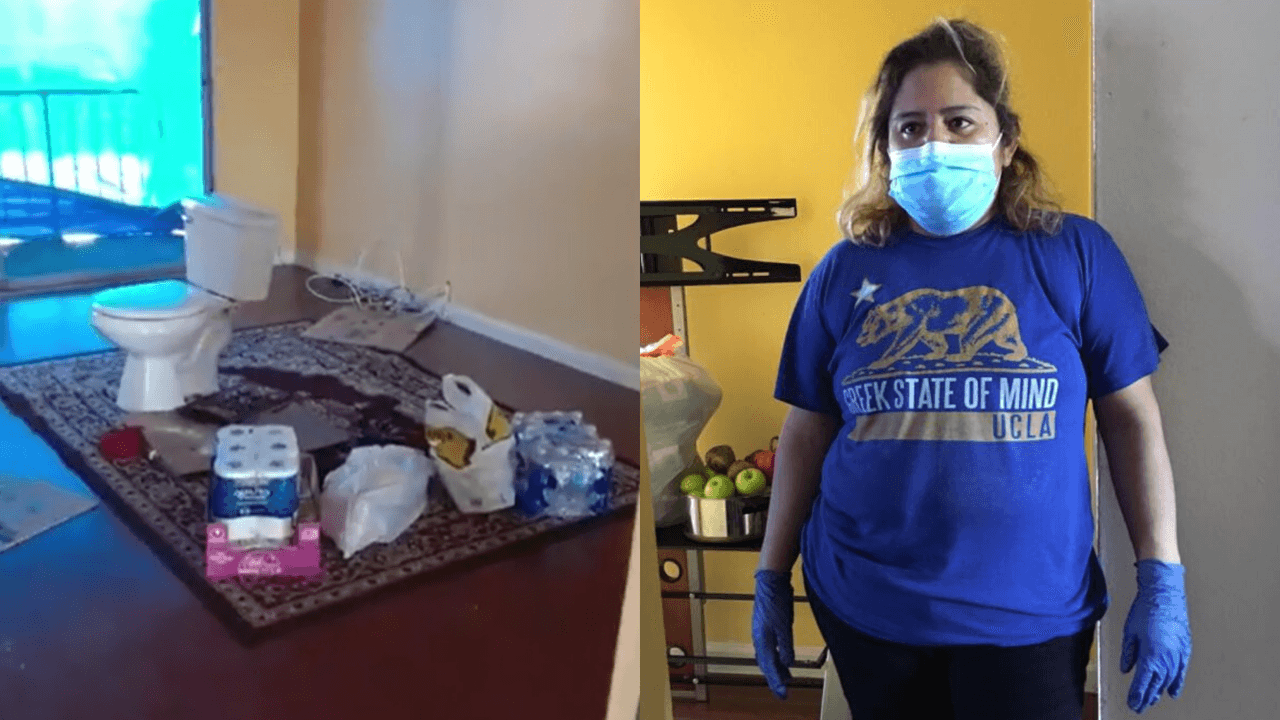 A esta hispana con coronavirus le quitaron hasta el sanitario del baño para desalojarla