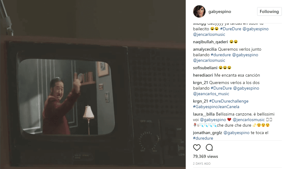 En la publicación de Espino se pueden leer comentarios como "Queremos verlos juntos bailando #duredure".