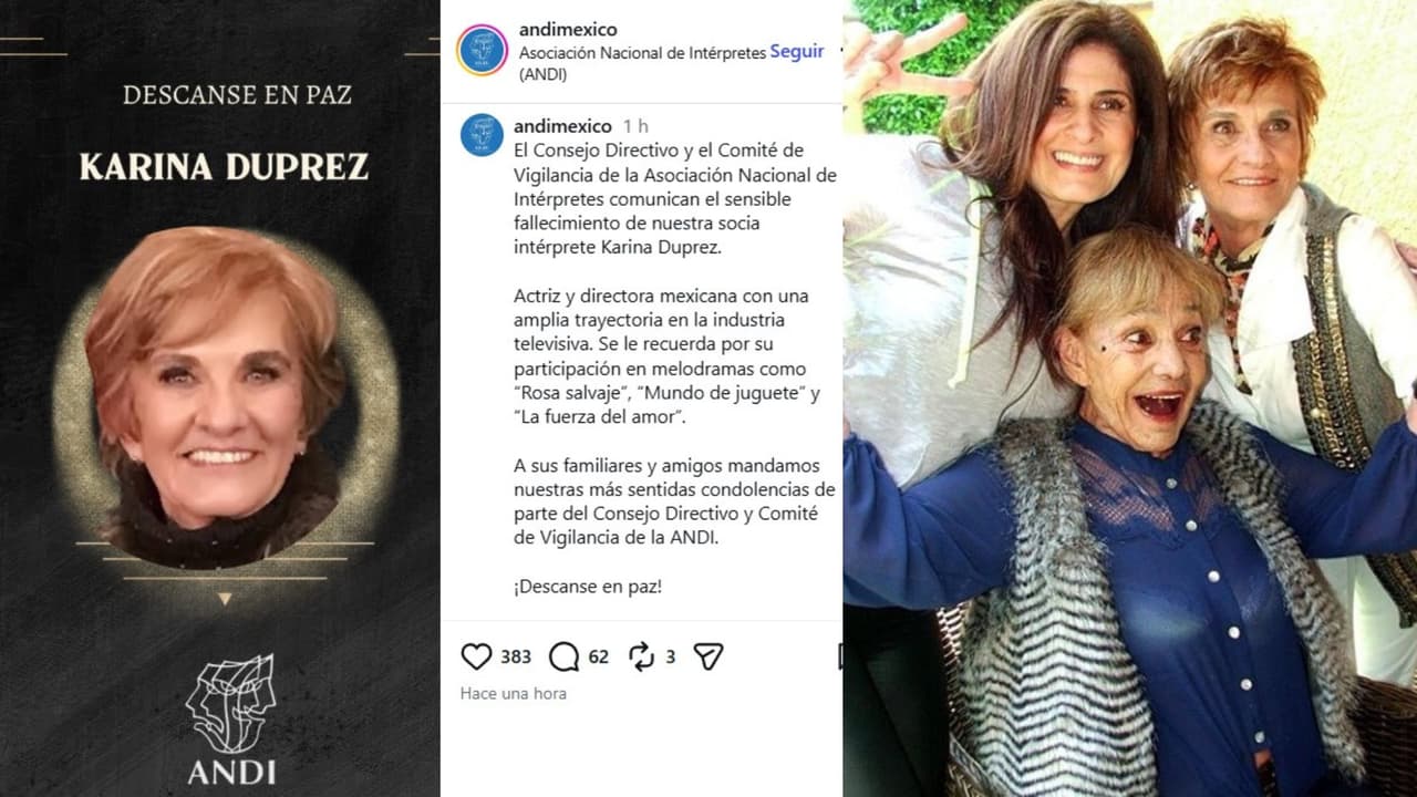 La muerte de la actriz Karina Duprez se informó este 22 de abril.