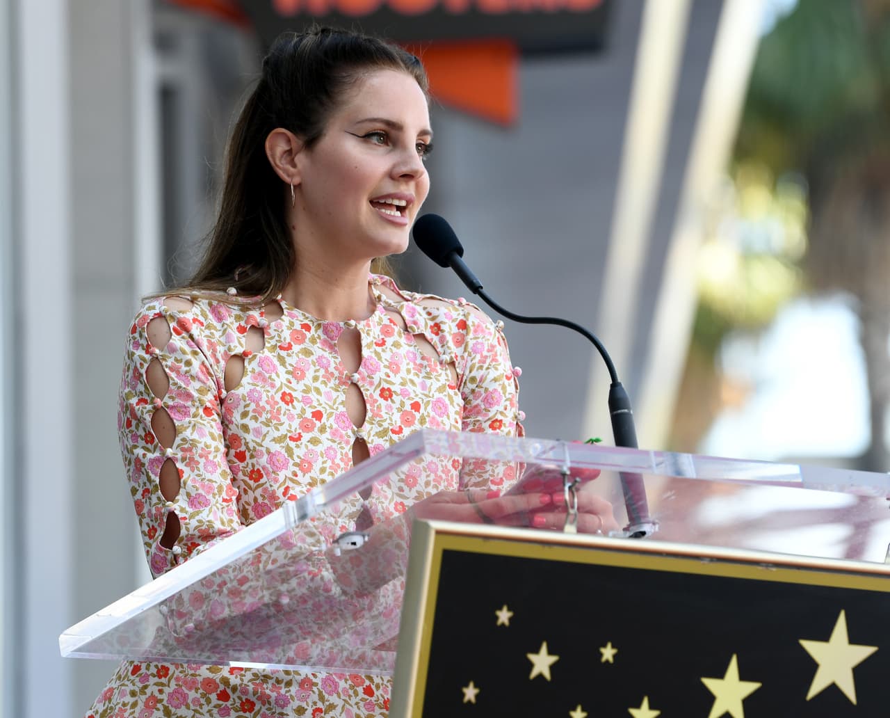 HOLLYWOOD, CALIFORNIA - AUGUST 06: Lana Del Rey appears at the Hollywood Walk of Fame ceremony honoring Guillermo del Toro on August 06, 2019 in Hollywood, California. (Photo by Kevin Winter/Getty Images)