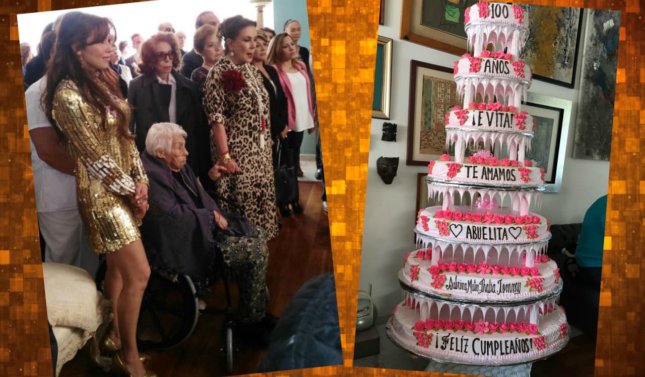 Estas fueron las conmovedoras palabras (y escenas) de Thalía para su abuelita en la fiesta de su centenario