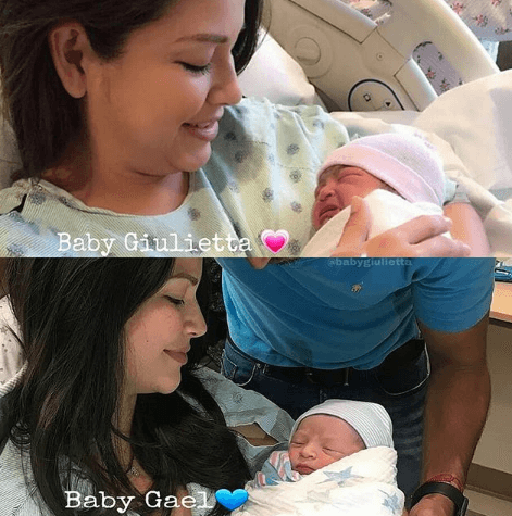 El parecido entre los dos hijos de la presentadora es evidente. Gael y Giulietta son igualitos de recién nacidos.