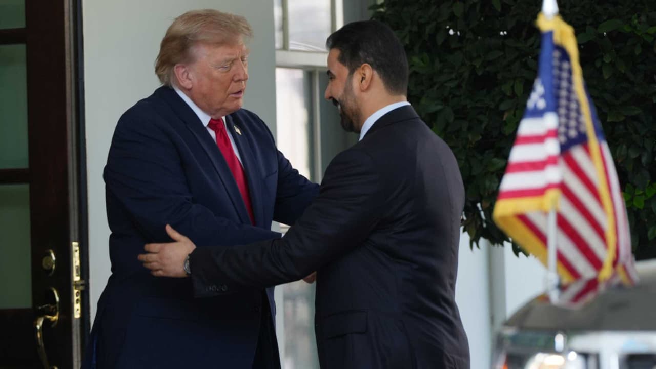 Donald Trump recibe en la Casa Blanca al primer ministro de Irak Ali al-Zaidi hoy 14 de julio