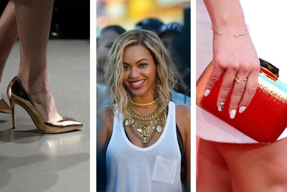 Un accesorio siempre puede ser la salvación para levantar tu look y, pase de ser ordinario a extraordinario. La tendencia del dorado es lo más in, puedes portarlo en anillos, pulseras, bolsas, zapatos y gargantillas.