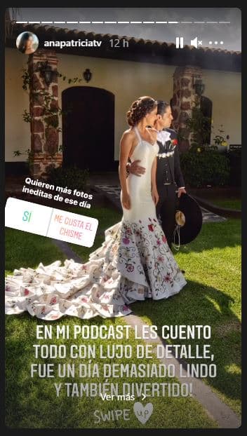 En su podcast, 
<a href="https://es.pitaya.fm/sinfiltro" target="_blank">Sin Filtro</a>, la conductora de Enamorándonos narró por primera vez todos los detalles que enmarcaron uno de los días más importantes de su vida: desde su vestido hasta de la resaca que tuvieron ella y su esposo al día siguiente, también contó algunos secretos, como que su suegra la peinó.