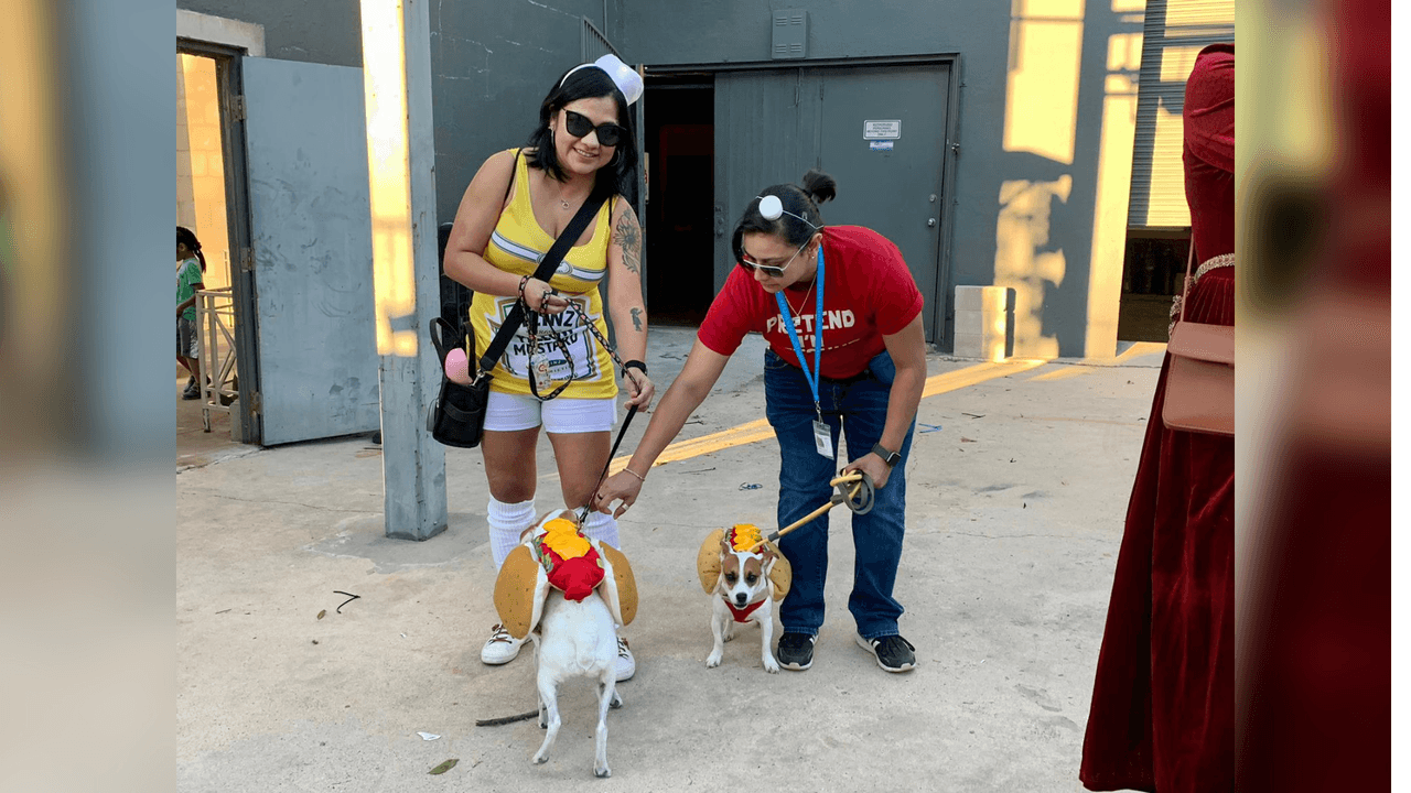 Una mostaza y perritos calientes como hotdogs se unieron al concurso.