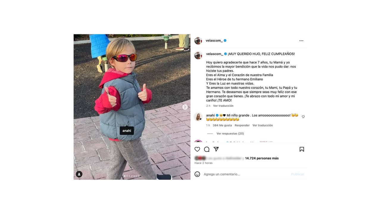 Así de grande luce Manu a sus 7 años.