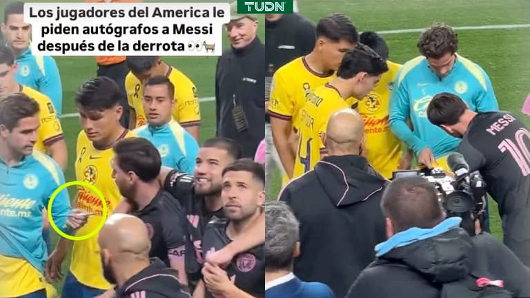 Futbolistas del América le pidieron firmas y foto a Messi