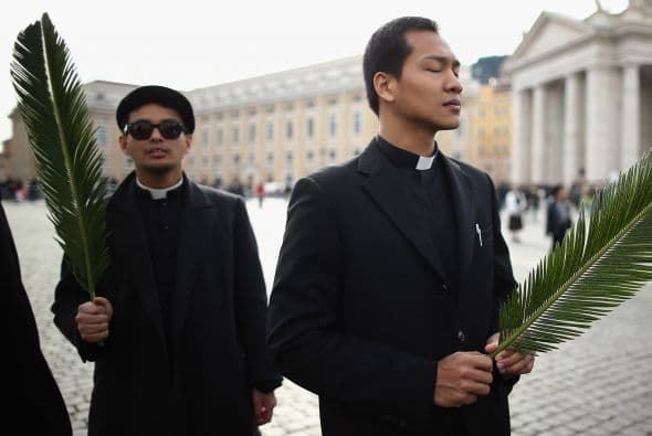 Delante del obelisco, adornado como toda la plaza con flores y plantas con las que se evocan a los cinco continentes, el pontífice bendijo las palmas y las ramas de olivo, símbolos de la paz.