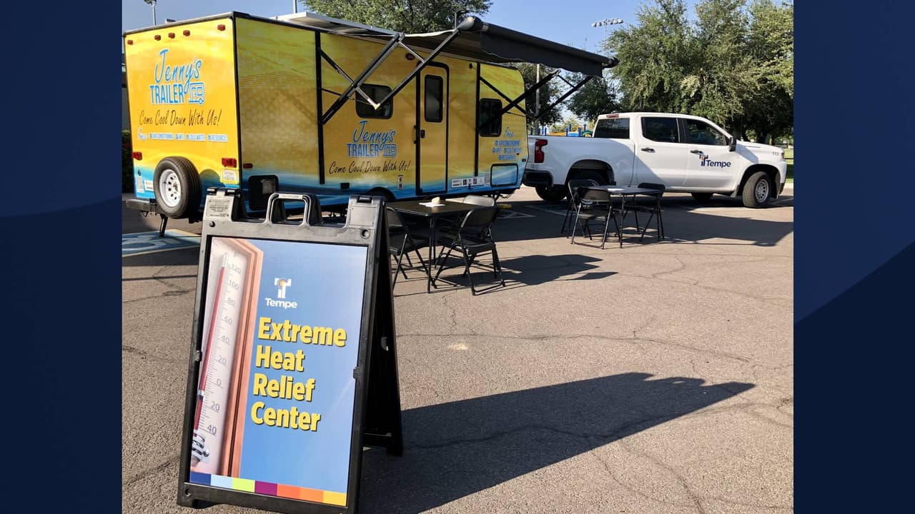 Este remolque ha sido modificado como una estación móvil de enfriamiento y tiene la capacidad de recibir entre 6 a 10 personas a un mismo tiempo.