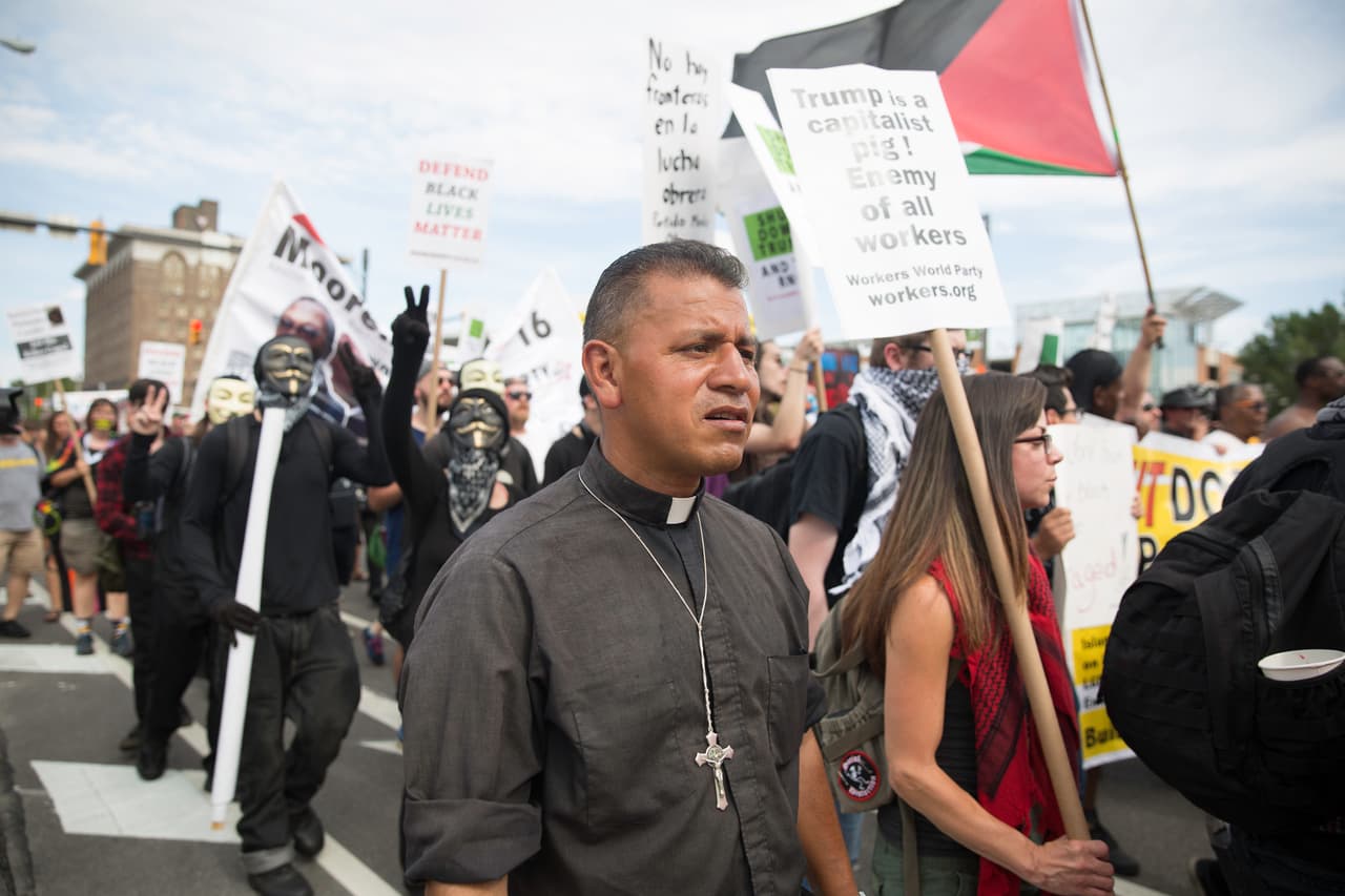 La marcha que llegó al centro de Cleveland fue totalmente pacífica.