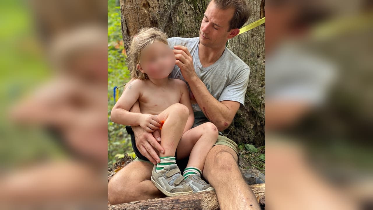 Solo con raspones y moretones: un niño es rescatado tras caer 70 pies por un acantilado 