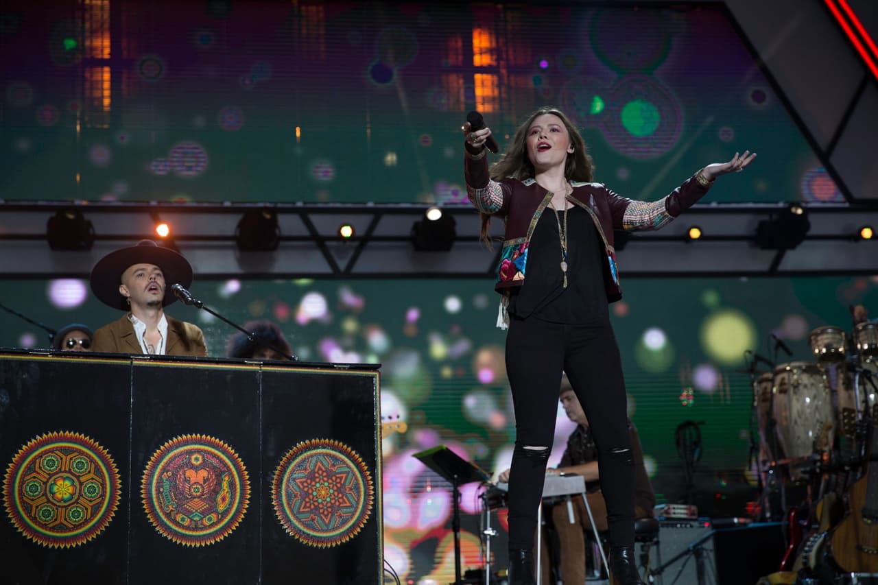 El dueto mexicano de pop latino Jesse & Joy hizo que la audiencia coreara sus canciones. FOTO: David Maris.
<br>