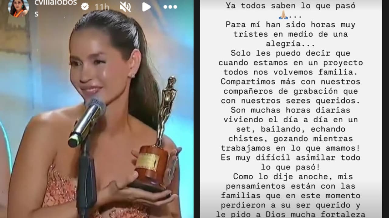 Carmen Villalobos dedicó su premio a sus compañeros fallecidos durante ataque en el rodaje de 'Sin senos sí hay paraíso' y este domingo publicó en Instagram un mensaje en el que compartió que es "muy difícil asimilar todo lo que pasó".