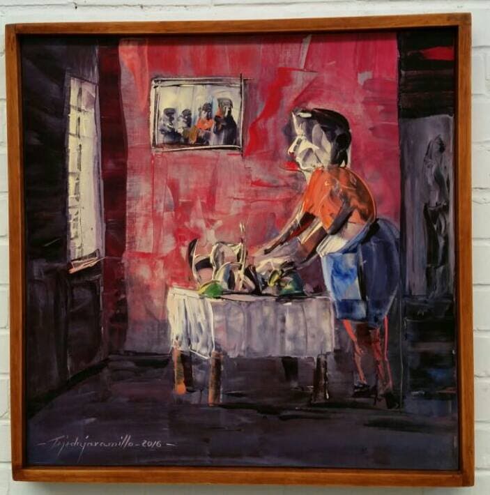 Pintura ‘Mi tía Teresa’, parte de la obra de uno de los condenados por el caso Camarena.