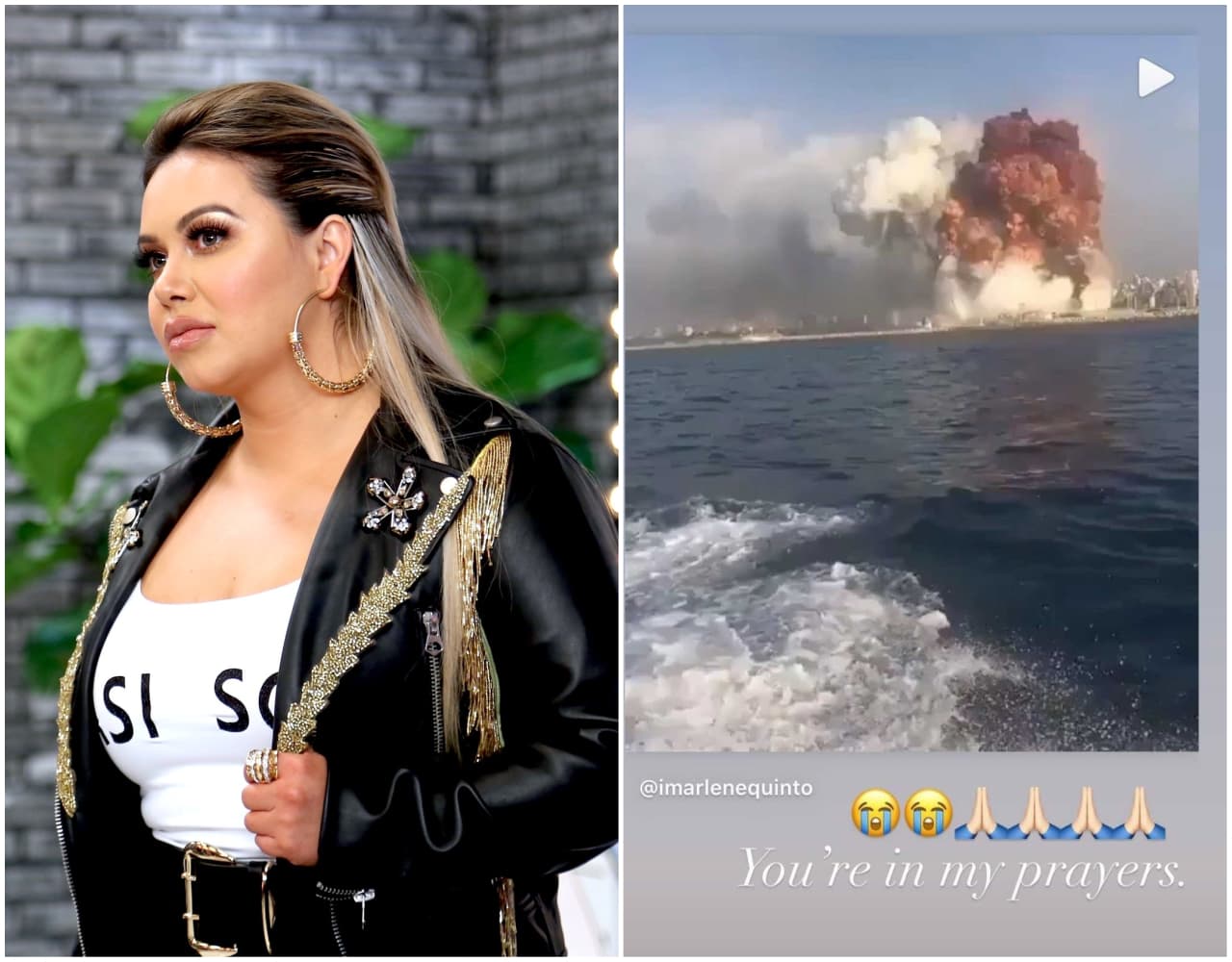 <b>Chiquis Rivera</b> también se unió a los rezos y compartió dos imágenes de la explosión.
