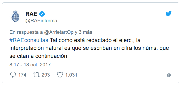 El tuit del padre se hizo viral, con más de 100.000 “me gusta”, y generó un debate en el que intervino incluso la Real Academia Española. La institución se pronunció, para desazón de algunos, dando la razón al profesor.