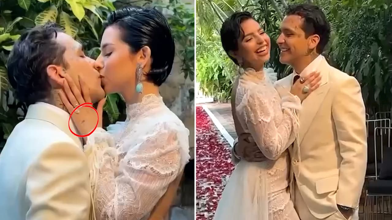 Ángela Aguilar modifica tatuaje que se hizo de Nodal y lo revela en su boda: ¿ya se lo tapó?