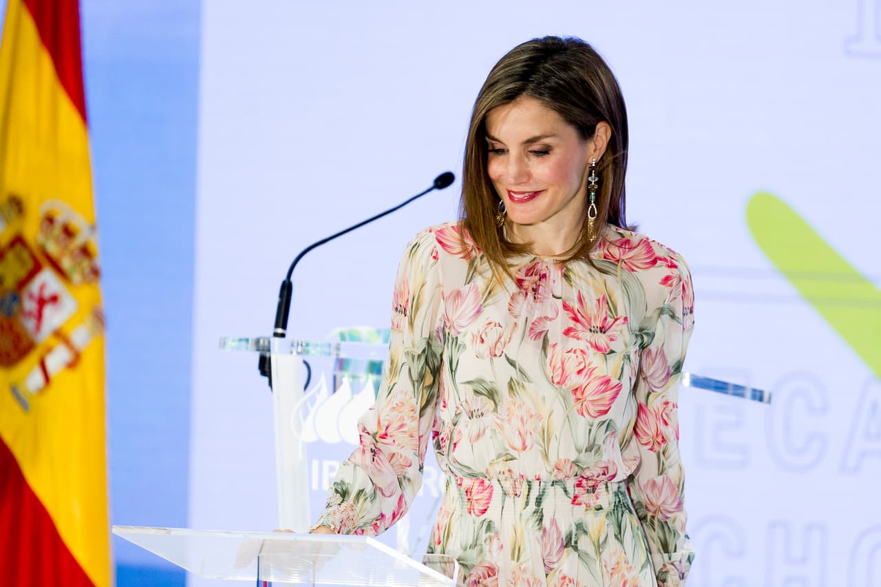 Otro de los vestidos de Zara que usó la Reina Letizia recientemente.
