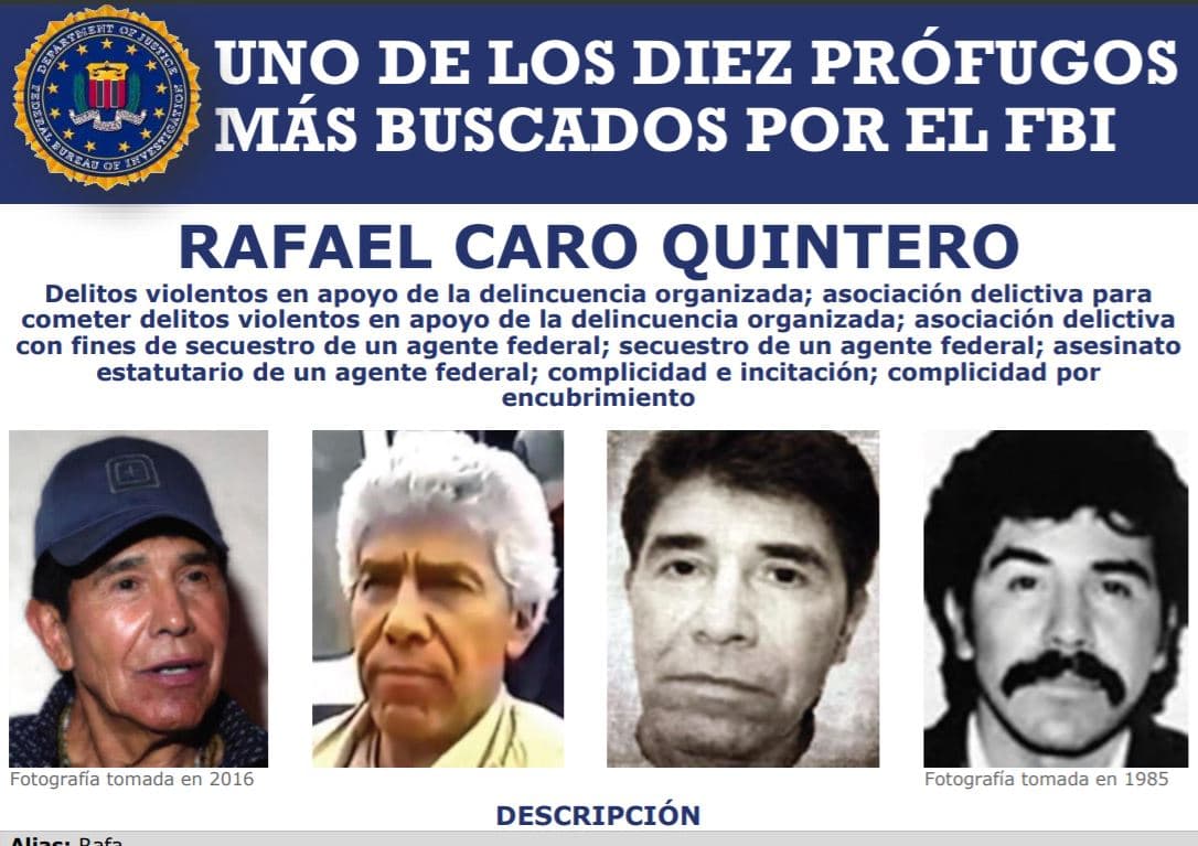 Capturan al capo de la droga Rafael Caro Quintero, el hombre más buscado por la DEA