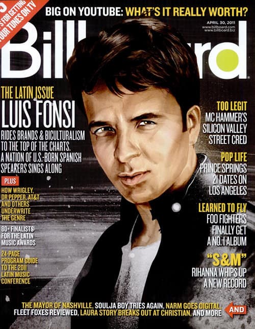 2011. Luis Fonsi tuvo su momento de gloria en Billboard, con esta artística portada que fue de las favoritas.