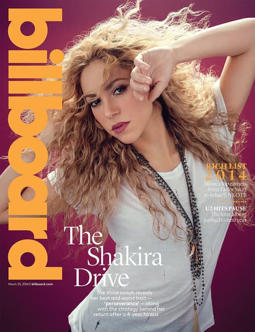 2014. Shakira, sensual y seductora posó para Billboard en este 'cover' memorable.