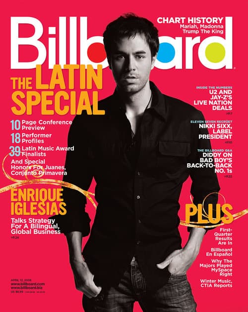 2008. Enrique Iglesias tuvo otro de sus grandes momentos en la portada de Billboard.