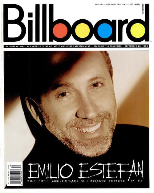 1998. Emilio Estefan y parte de su relevancia por su trabajo en el mercado de la música latina fue plasmado en esta portada.