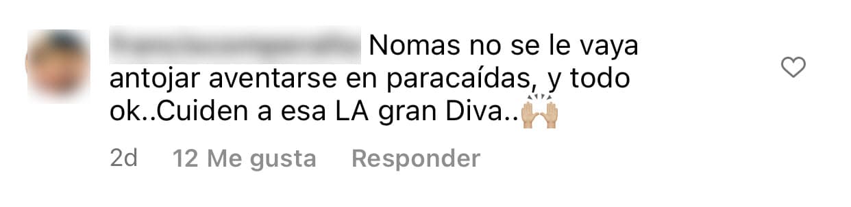 Otro seguidor sugirió que a Pinal "no se le vaya a antojar aventarse en paracaídas".
<br>