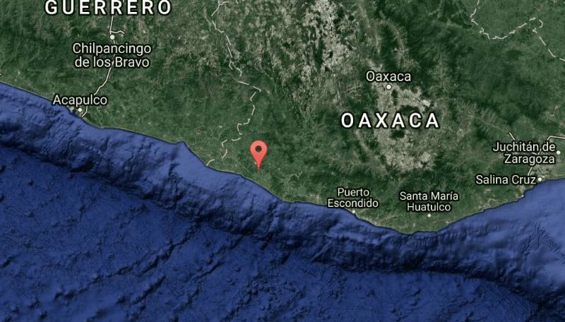 Localización del epicentro del sismo de esta madrugada en México.