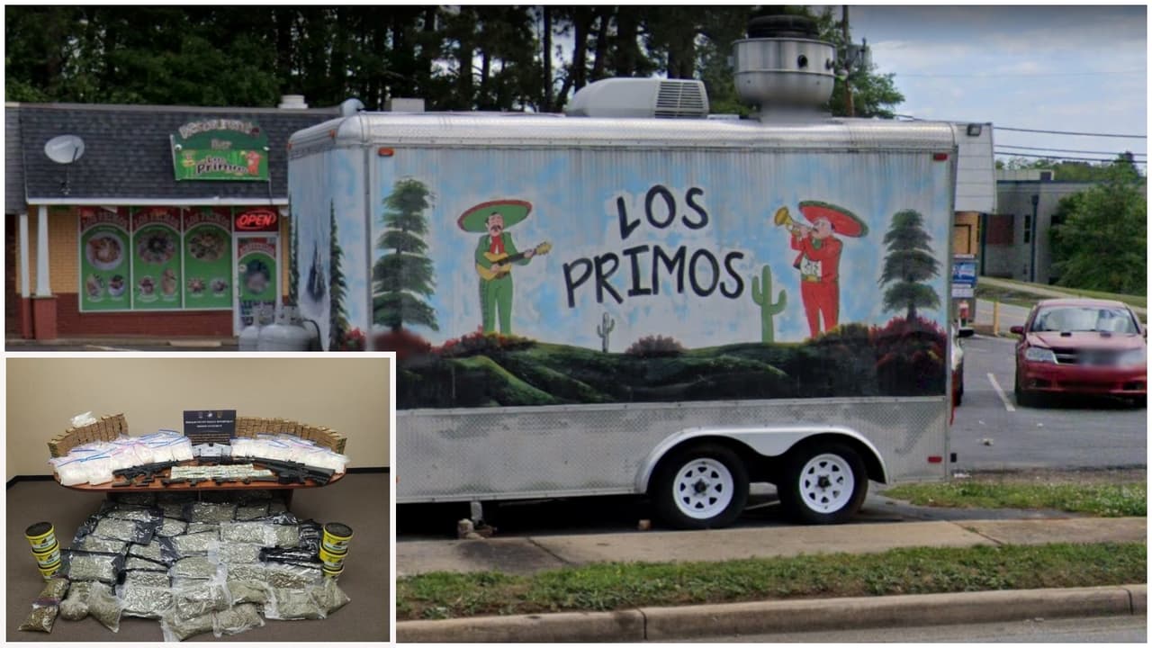 El restaurante de Greenville, Carolina del Sur, está acusado de usar camiones de comida para traficar drogas para cárteles, dice el fiscal general Alan Wilson. Hay 34 imputados tras la investigación contra el restaurante mexicano Los Primos.
