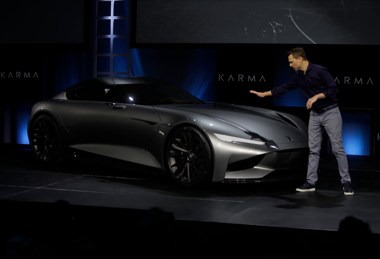 La presentación del carro futurista estuvo a cargo de Andreas Thurner, Vicepresidente de Diseño y Arquitectura de la empresa Karma Automotive.
<br>
<br>
<br>