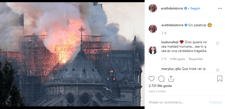 Arath de la Torre no encontró la forma de expresar con letras esta tragedia y se limitó a publicar en sus redes: "sin palabras".