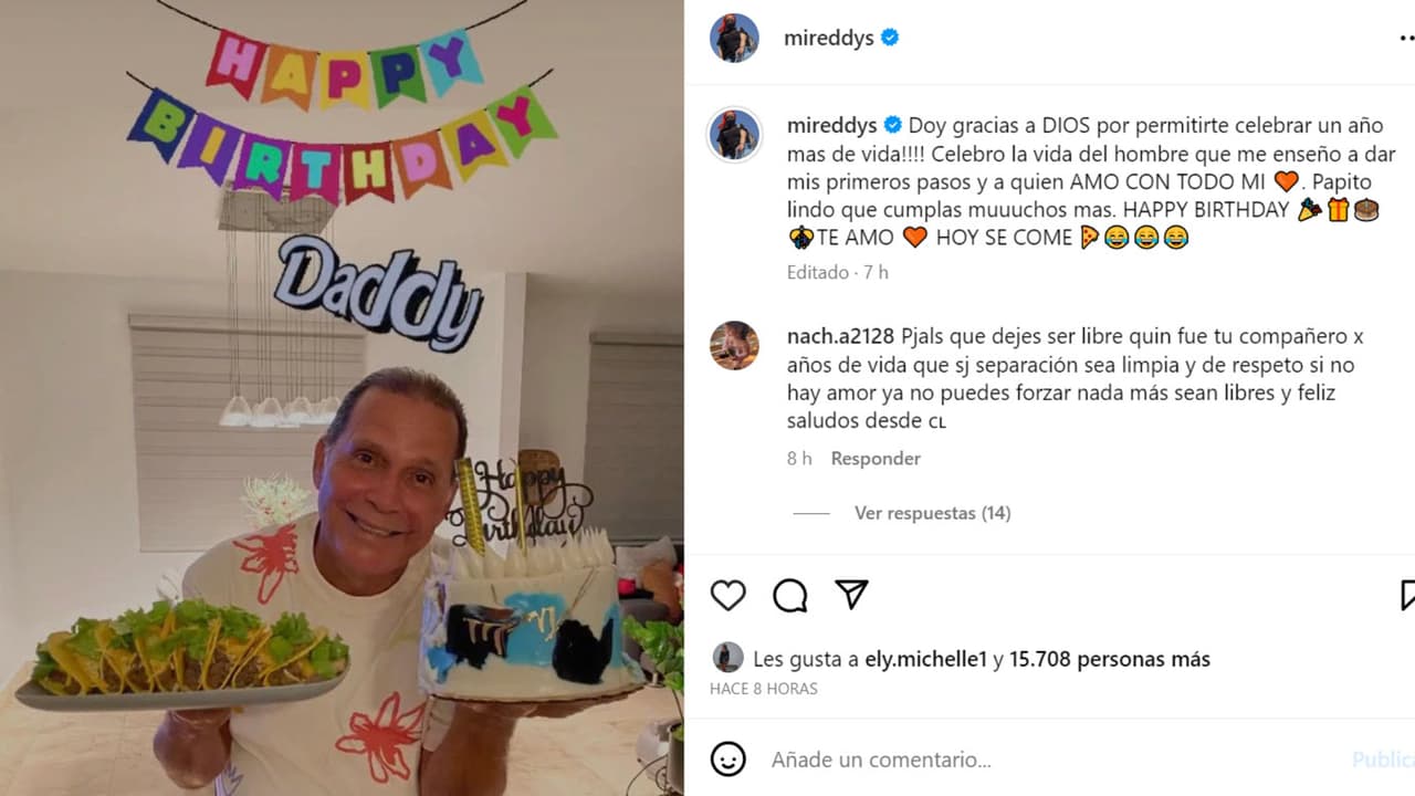 Este es el mensaje que Mireddys González dedicó a su papá con motivo de su cumpleaños.