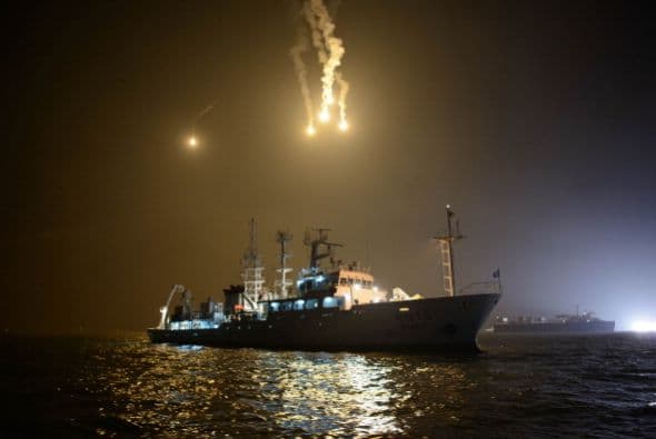 Los días del mal tiempo, con fuerte oleaje, intensas corrientes y escasa visibilidad en el agua que siguieron al naufragio.