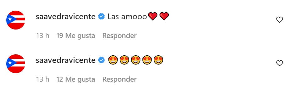 <b>"Las amo"</b>, les dijo Vicente Saavedra desde la sección de comentarios de la publicación.
<br>