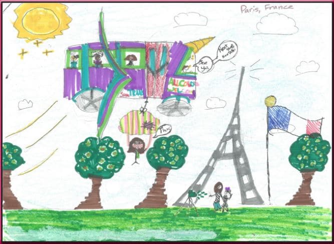 Dibujo de Anjali Ulrich, estudiante de quinto año de la escuela Henry Ford, en Redwood City.