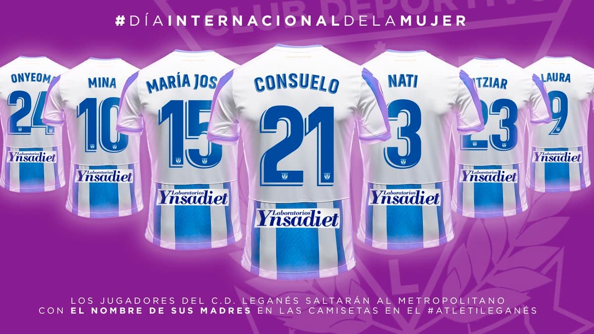 ¡Gran detalle del Leganés! Jugadores portarán el nombre de sus madres en su dorsal