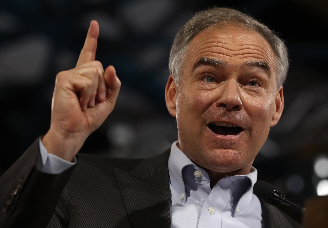 Tim Kaine y la respuesta 'optimista' de Clinton al lúgubre mensaje de Donald Trump
