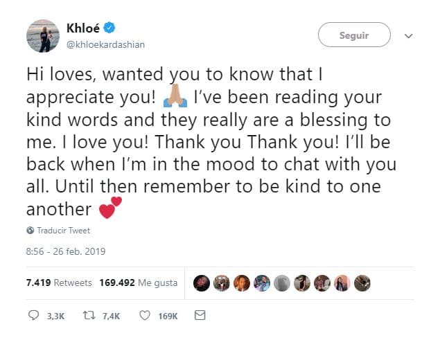 Como en Twitter: “¡Hola amores, quería que supieran cuánto los aprecio! 🙏 He estado leyendo sus amables palabras y realmente son una bendición para mí. ¡Los amo!”.
<br>