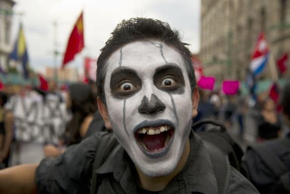 Algunos incluso iban con los rostros pintados.