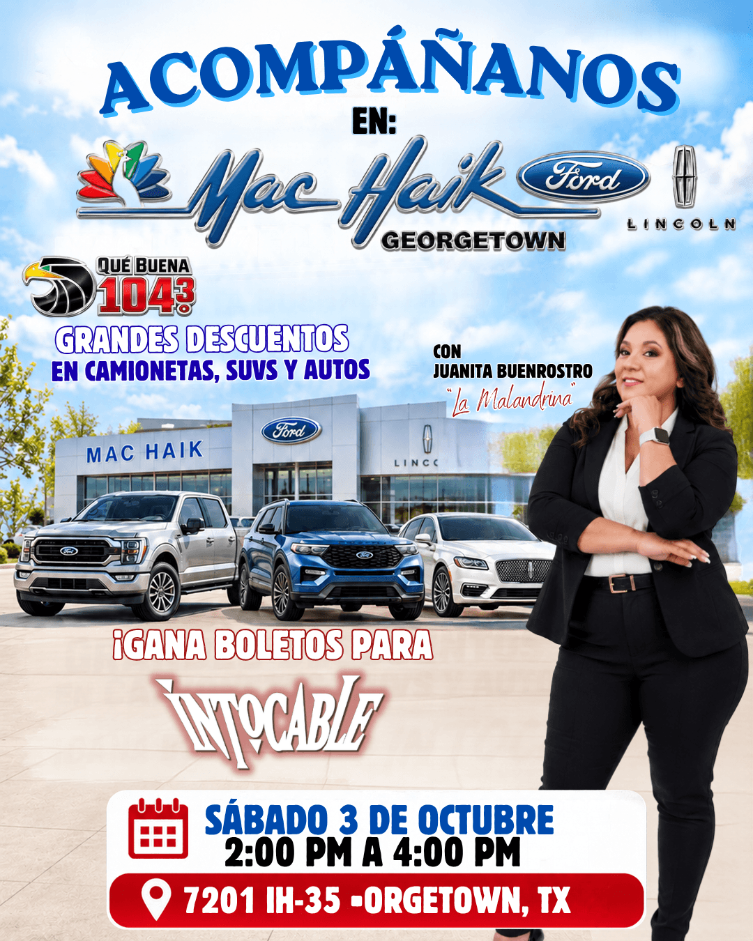 ¡ACOMPÁÑANOS EN MAC HAIK FORD LINCOLN DE GEORGETOWN!