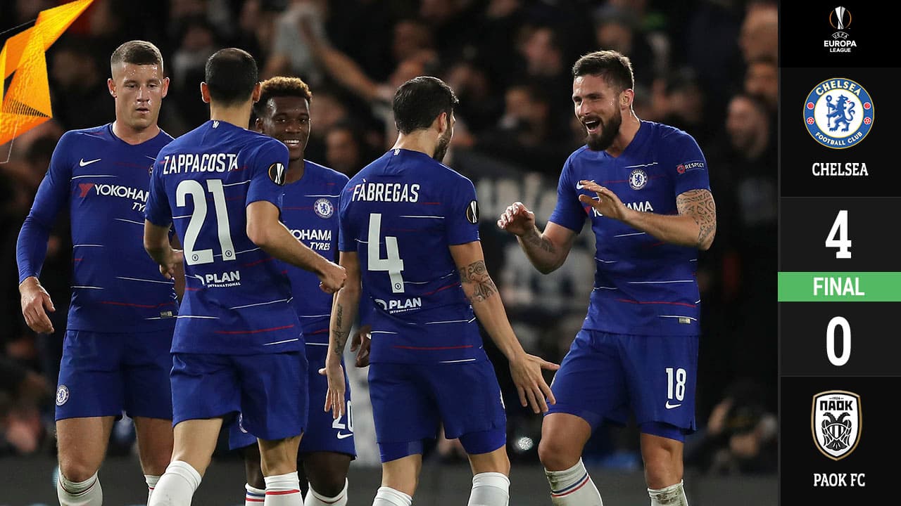 Chelsea golea al PAOK Salónica y sigue con marcha perfecta en la UEFA Europa Legue