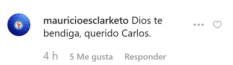 Mauricio contestó el mensaje de la actriz mencionándola con su antiguo nombre de varón.