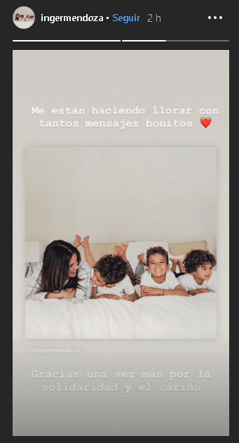 "
<b>Me están haciendo llorar </b>con tantos mensajes bonitos. Gracias una vez más por la solidaridad y el cariño", escribió.