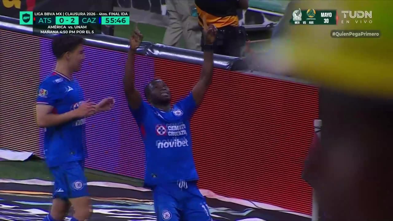 ¡Christian Ebere clava el segundo de Cruz Azul vs. Atlas y lo dedica a su madre!