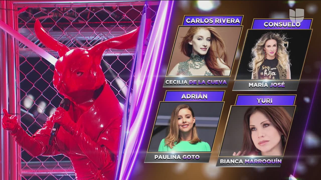 Conejo rockeó con el tema 'I was made for lovin you' y por la historia de vida que ha dado a conocer mediante pistas, el jurado dijo que esta celebridad incógnita puede ser Cecilia de la Cueva, María José, Paulina Goto o Bianca Marroquín.