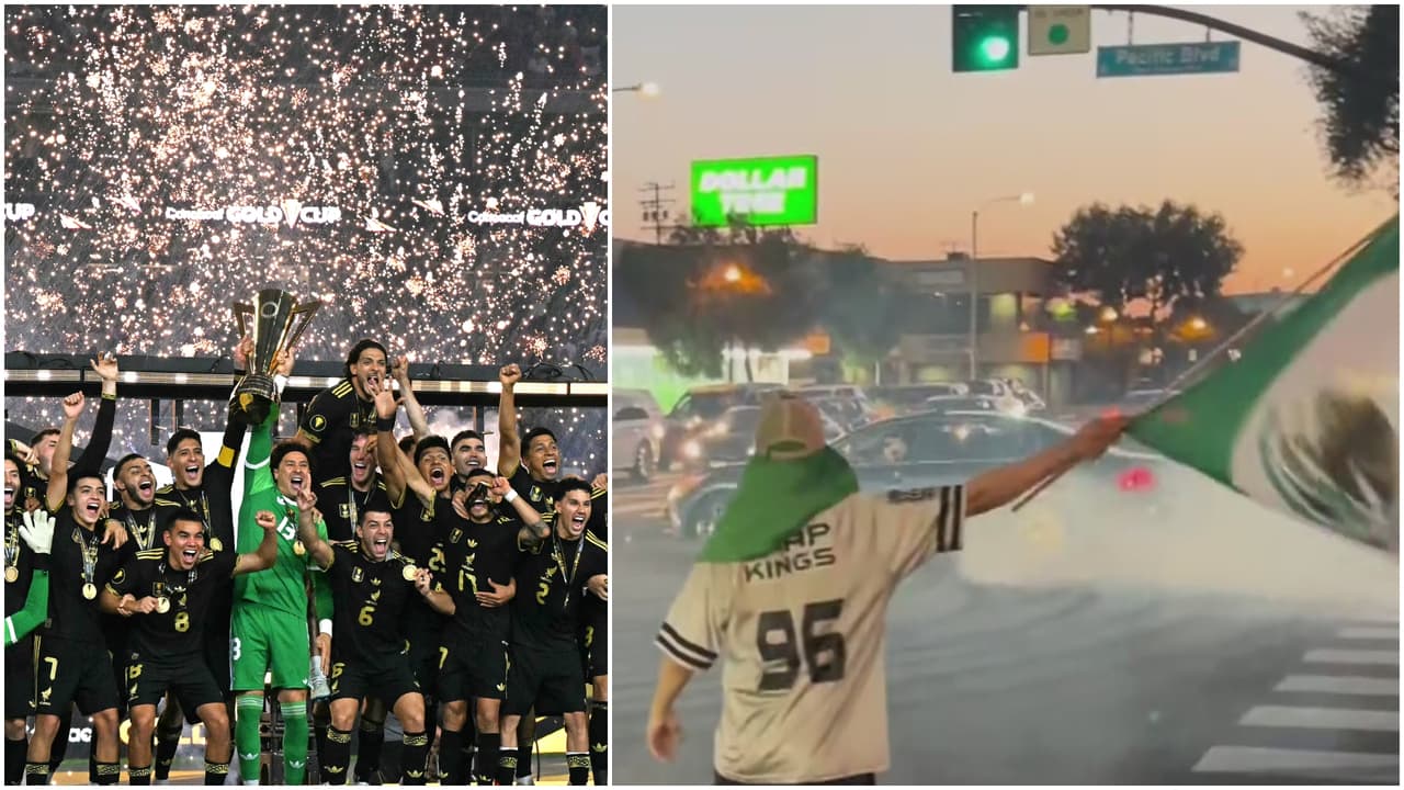 Hispanos se toman Huntington Park para festejar el triunfo de México ante EEUU por la Copa Oro