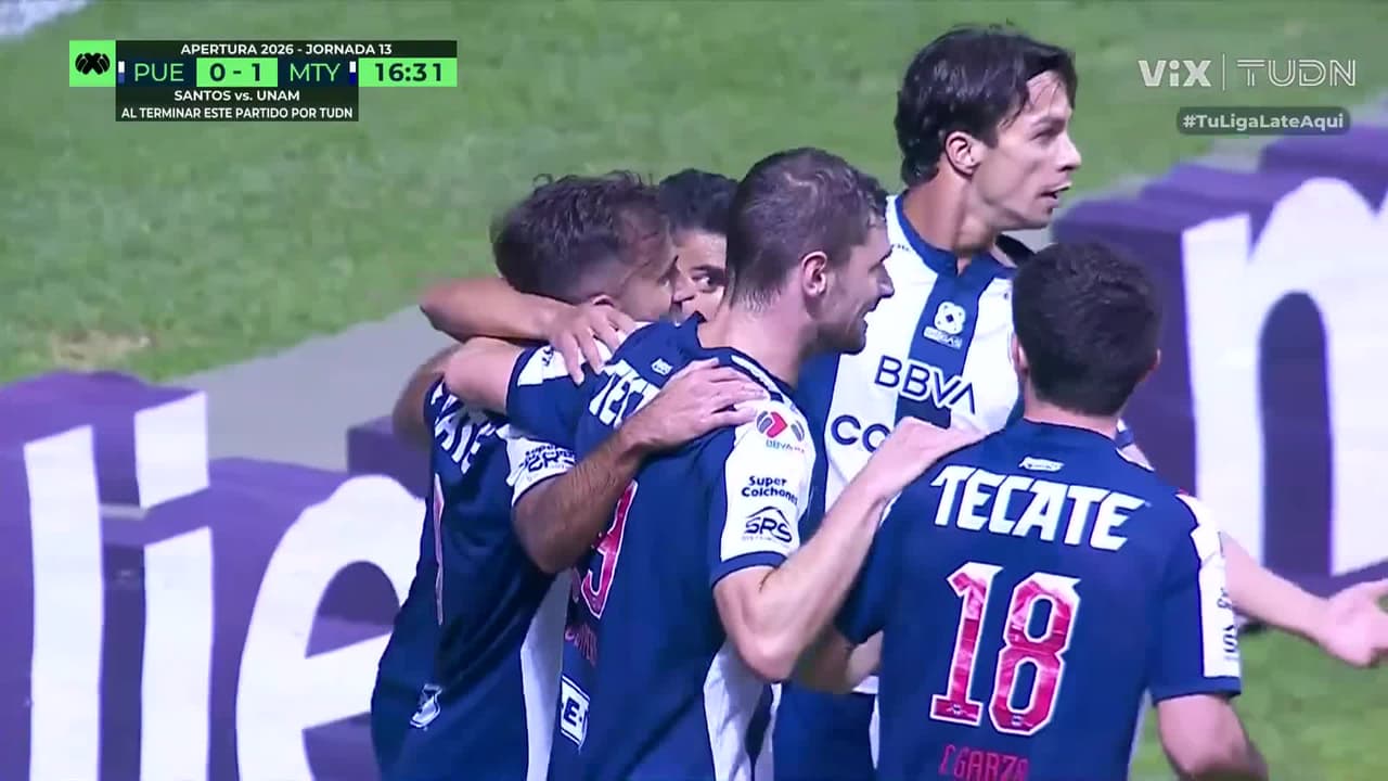 ¡Gool de Rayados! Diego Rossi remata de cabeza y Monterrey toma ventaja