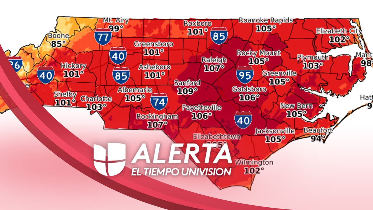 Calor de hasta 109 °F y riesgo de inundaciones este martes en Carolina del Norte